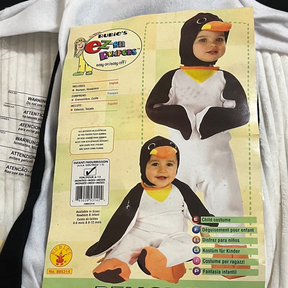 Rubie's Infant Penguin Costume with Orange Beak and White Belly - Picture 1 of 4